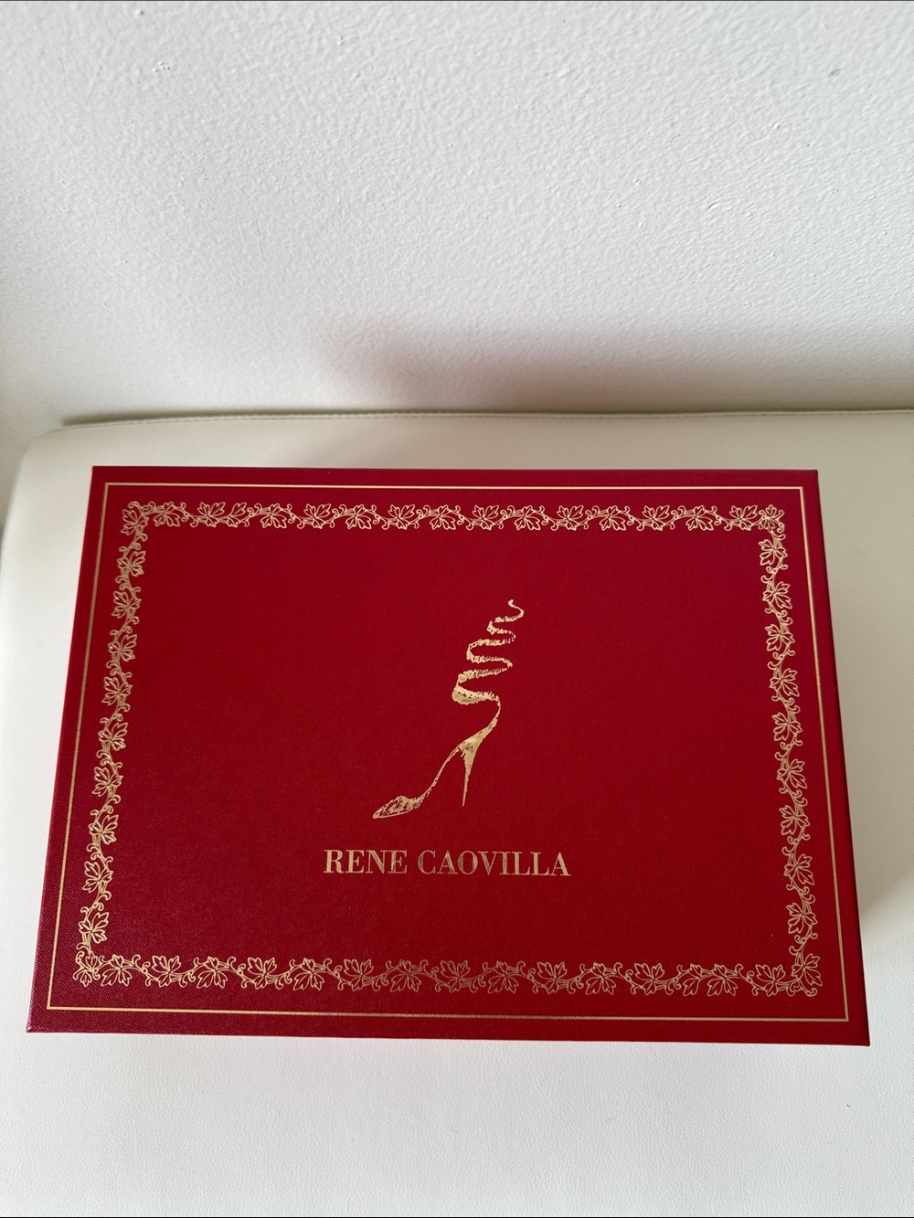 Rene Caovilla Red Box with Gold Accents ONLY